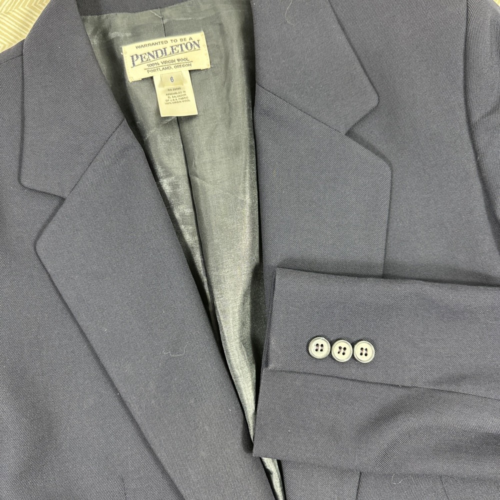 Pendleton Blazer Womens 6 Single Button Classic Office Workwear Suit Jacket Wool